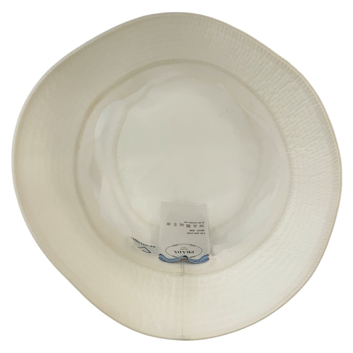 PRADA hat Nylon White SilverMetal Test Triangle With logo