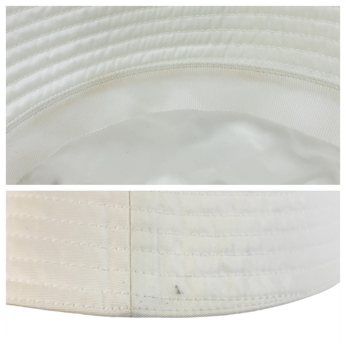 PRADA hat Nylon White SilverMetal Test Triangle With logo