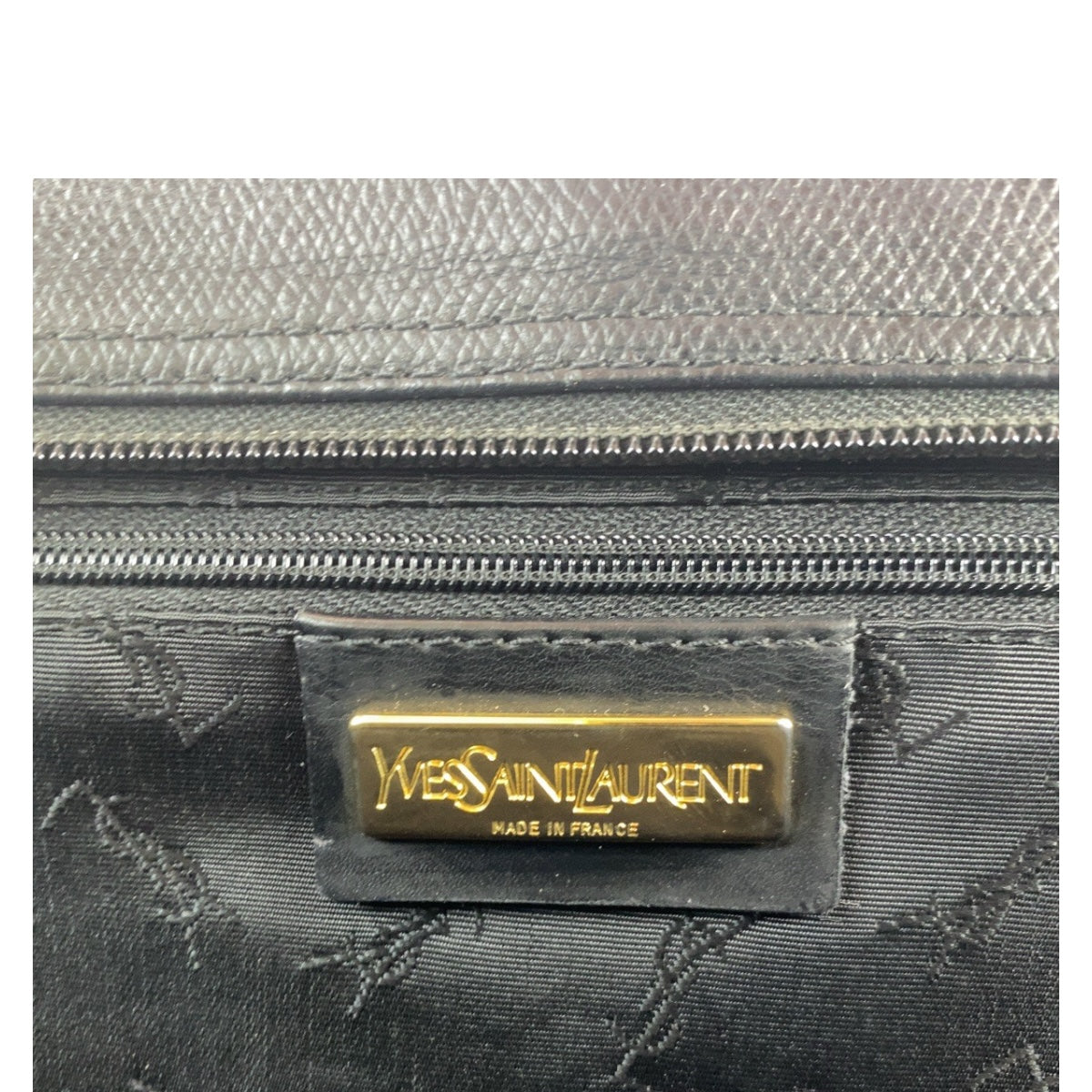 Yves Saint Laurent Tote Bag leather Black GoldMetal