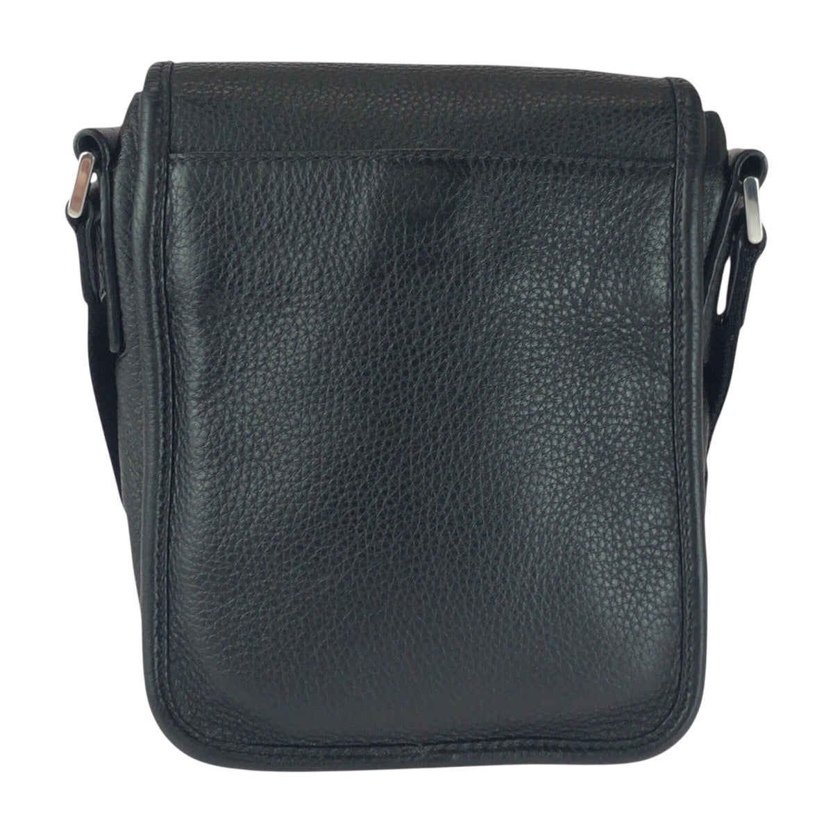 PRADA Shoulder Bag PVC Black Silver Metal Vittero Triangle With logo
