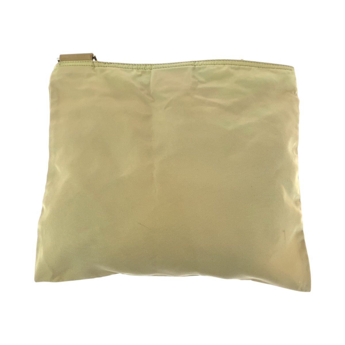 PRADA Shoulder Bag Nylon Beige SilverMetal Test Triangle With logo