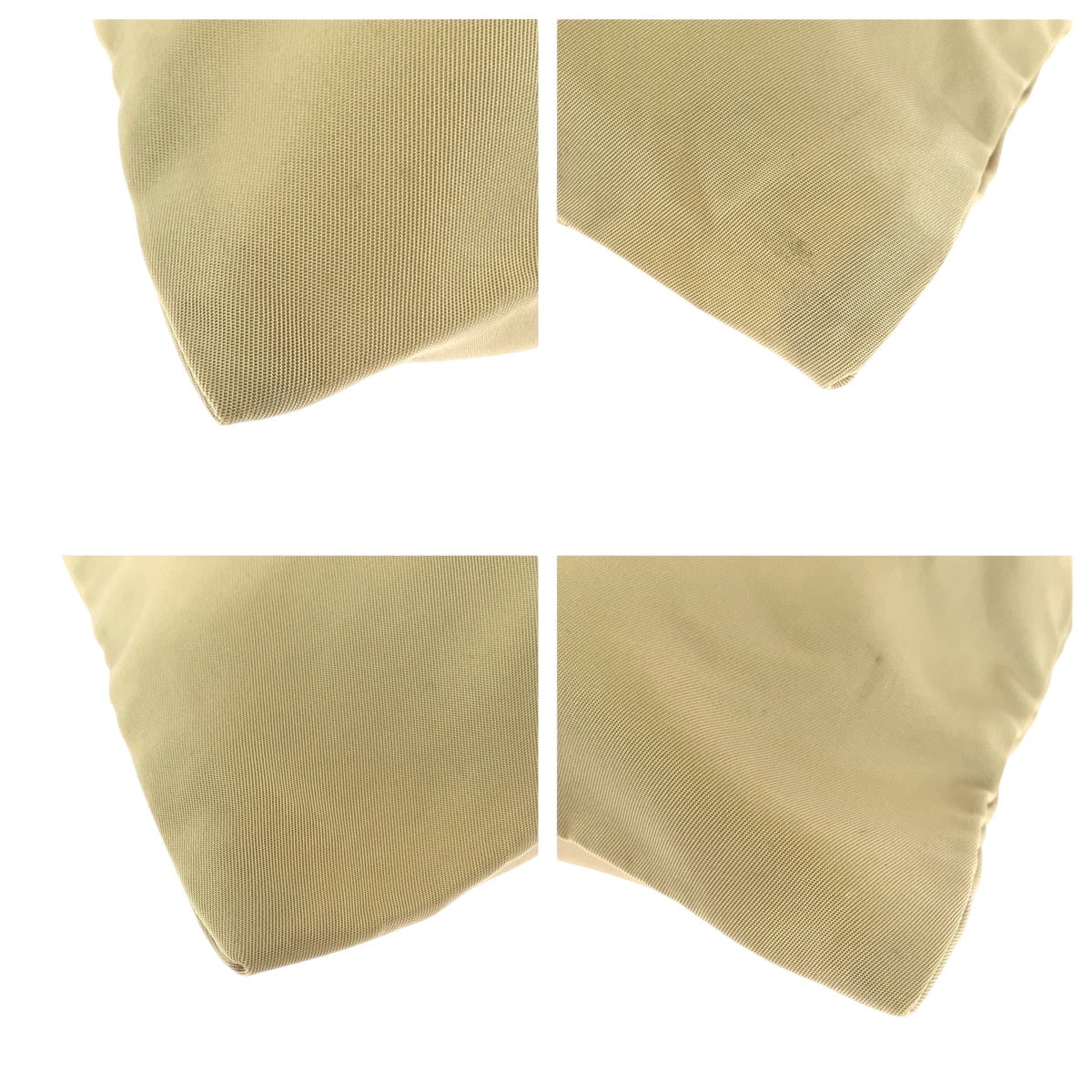 PRADA Shoulder Bag Nylon Beige SilverMetal Test Triangle With logo