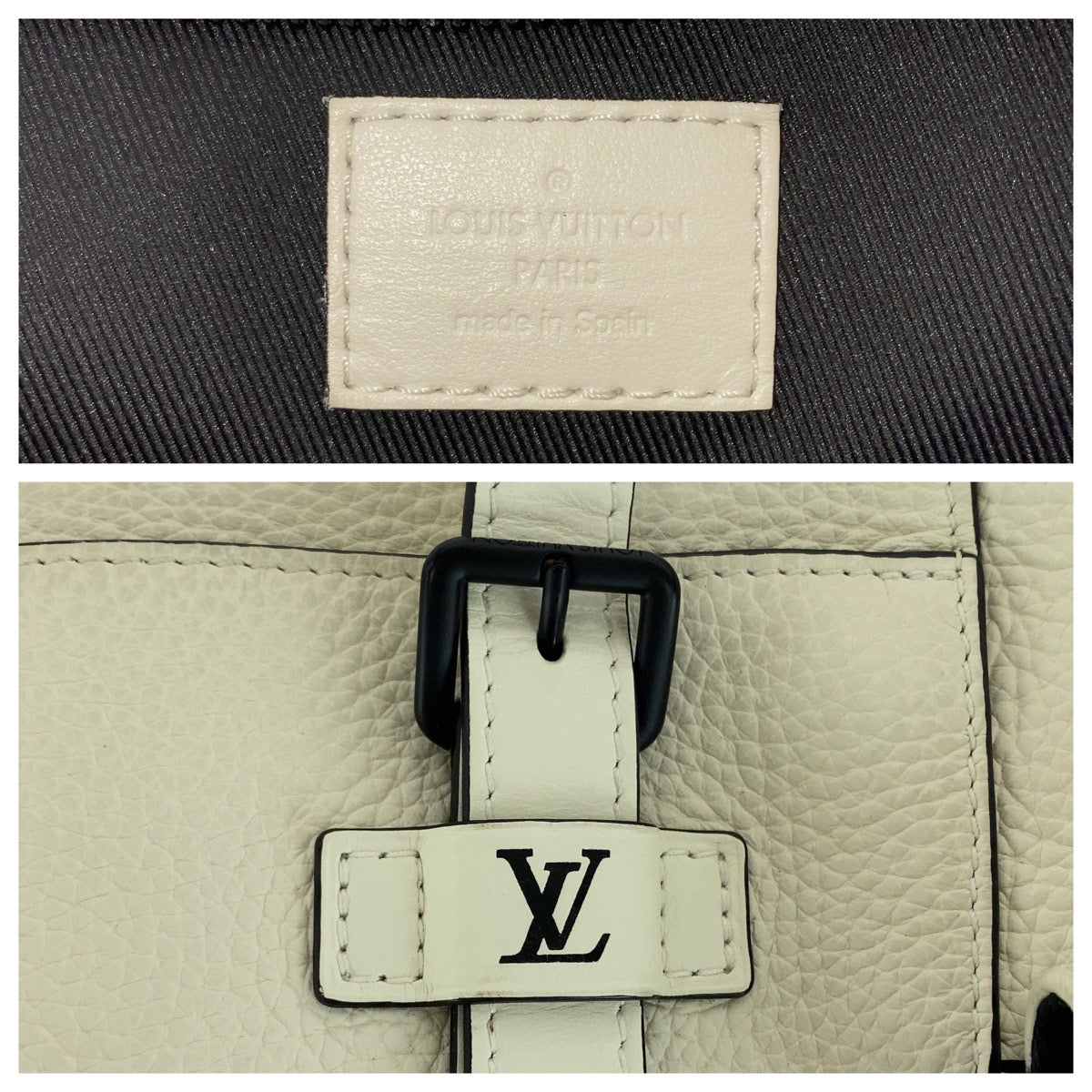 LOUIS VUITTON Tote Bag leather White Cream Black Taurillon Clemence christopher tote