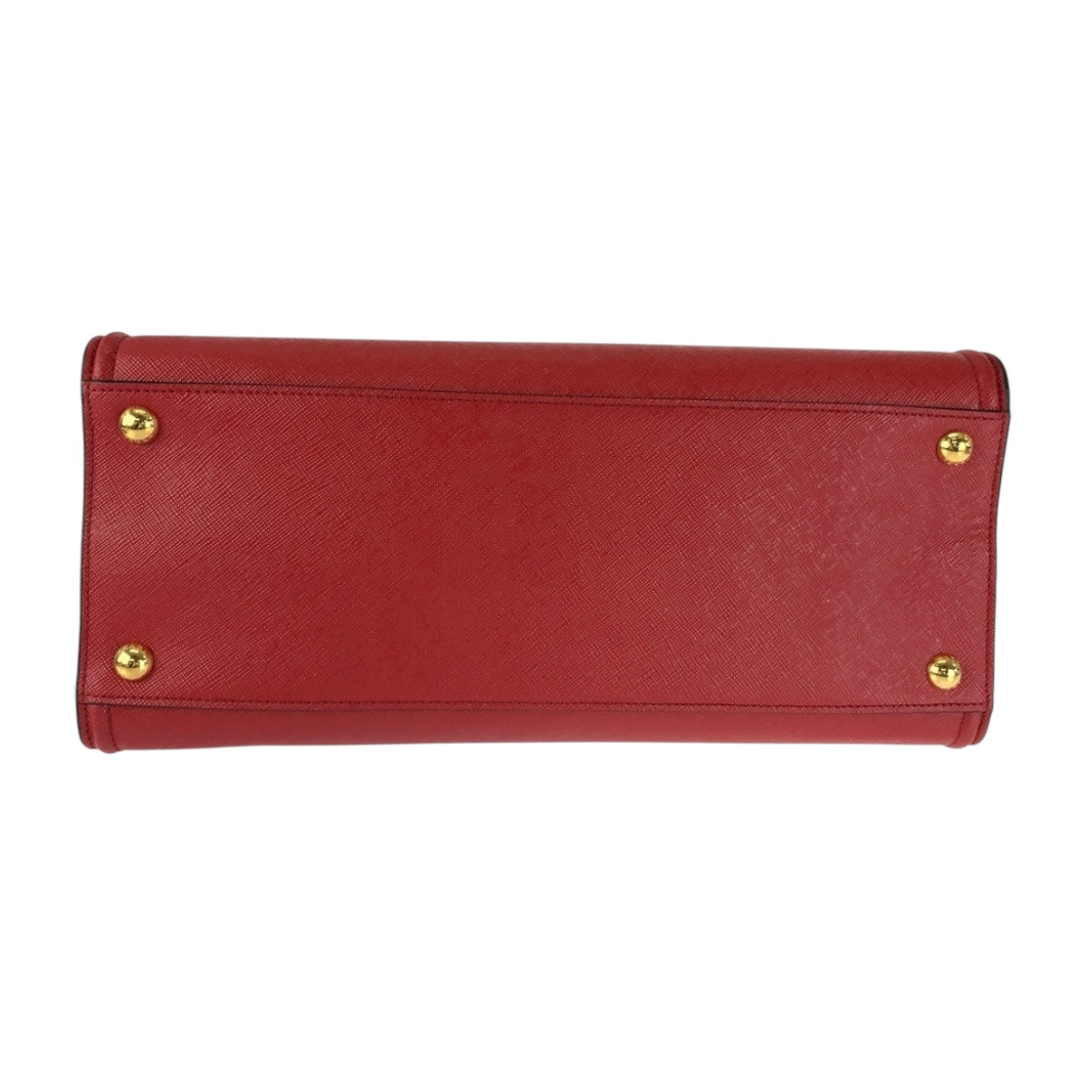 PRADA Handbag leather Red Gold Metal Safiano