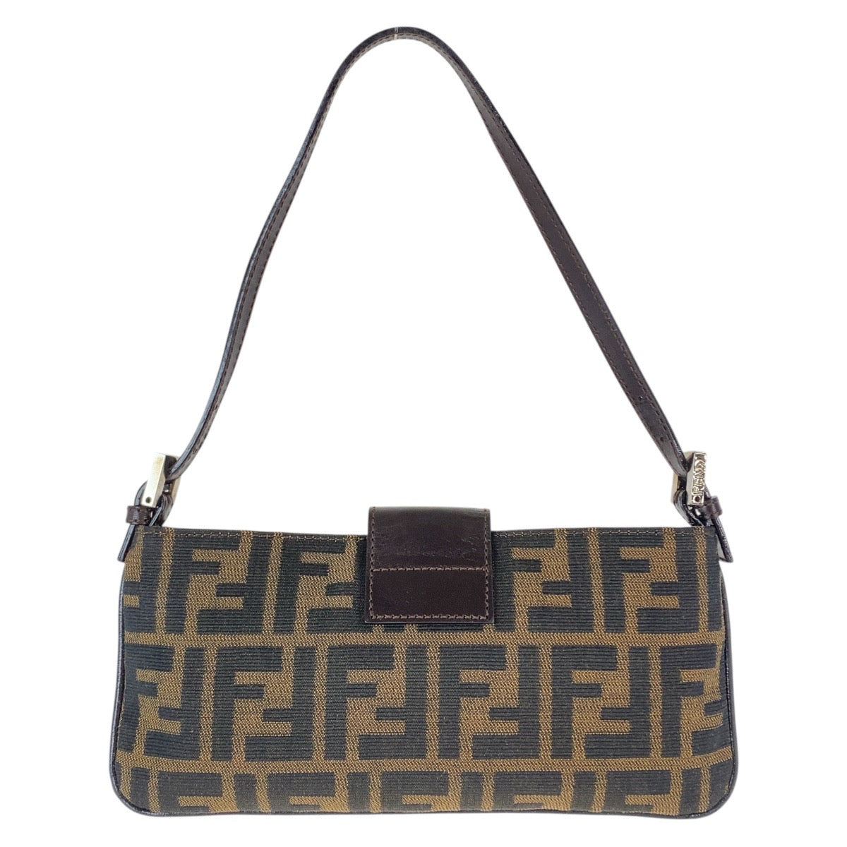 FENDI Shoulder Bag 2241 26766 009 canvas Brown Silver Metal Zucca Mamma Bucket