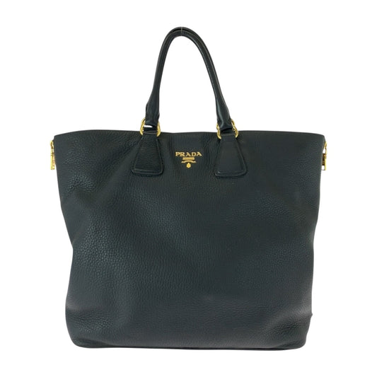 PRADA Tote Bag leather Black GoldMetal Vitterodino