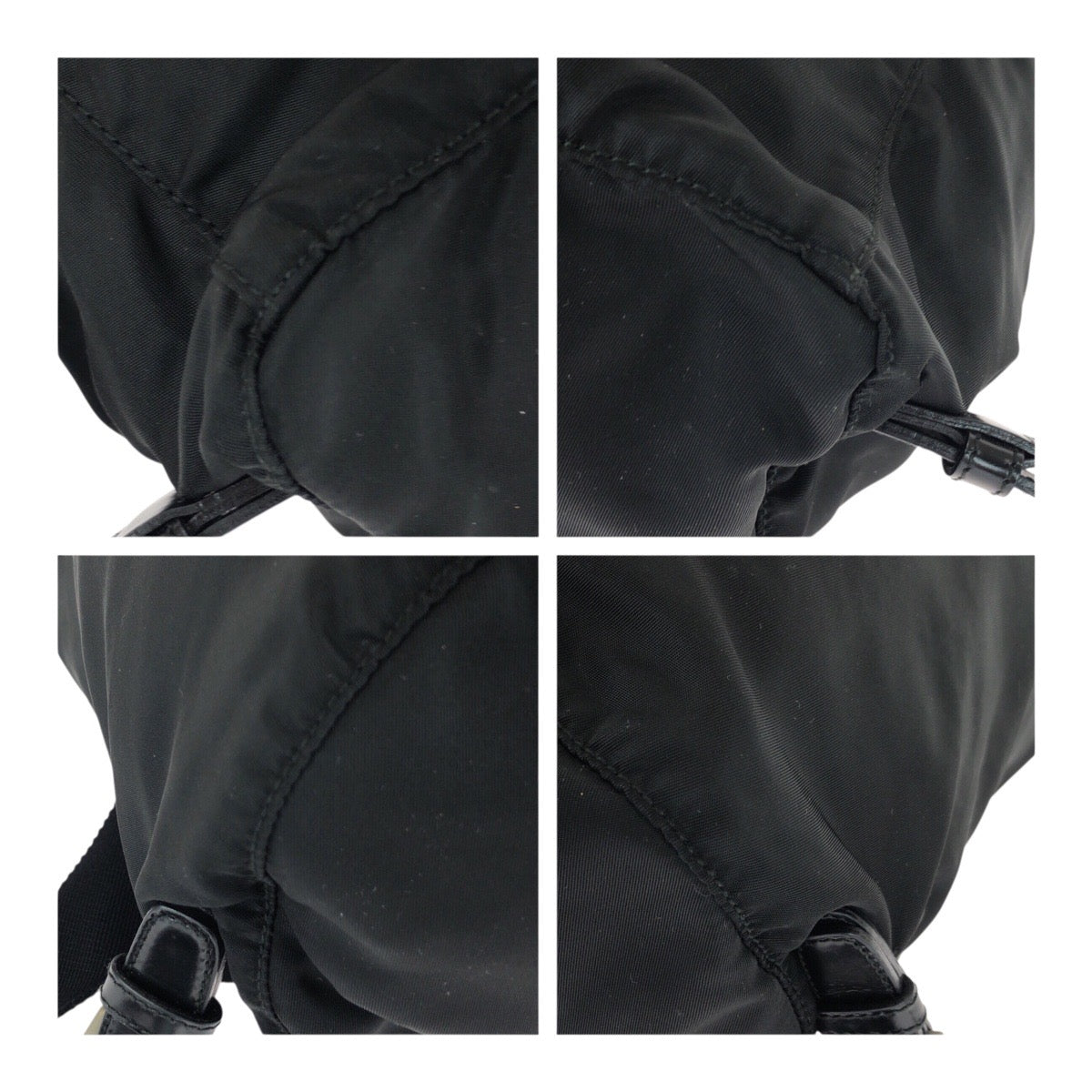 PRADA Backpack Nylon Black SilverMetal Test Triangle With logo