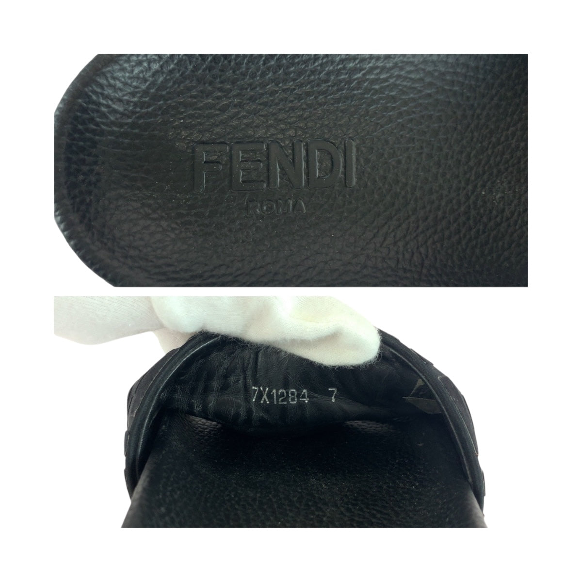 FENDI Sandals 7X1284 rubber black Zucca 7