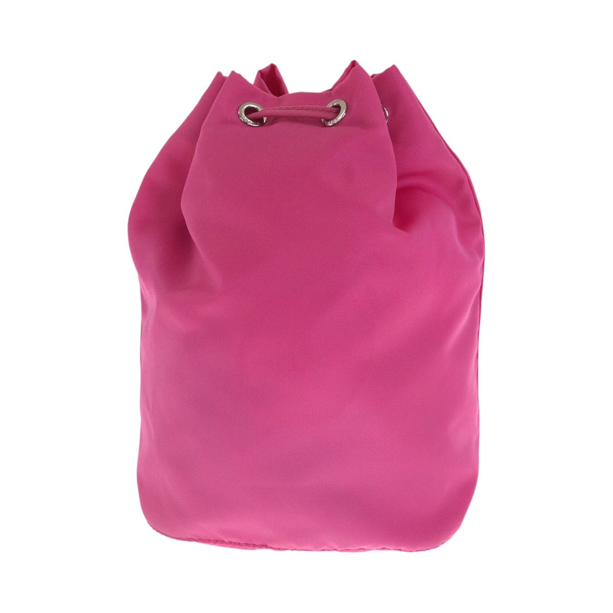 PRADA Pouch Nylon Pink SilverMetal Triangular logo