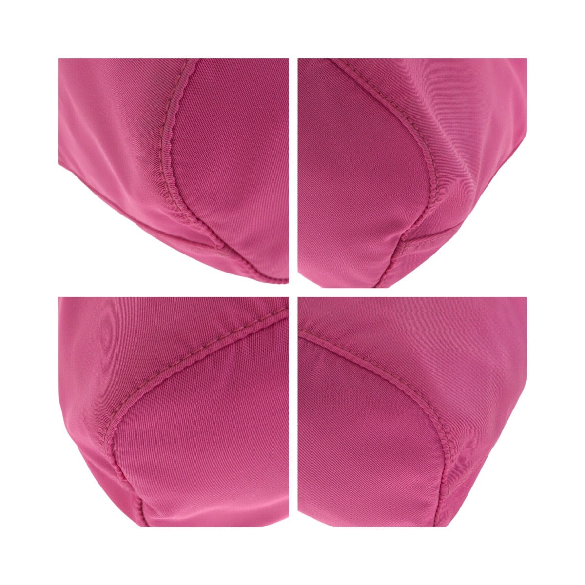 PRADA Pouch Nylon Pink SilverMetal Triangular logo