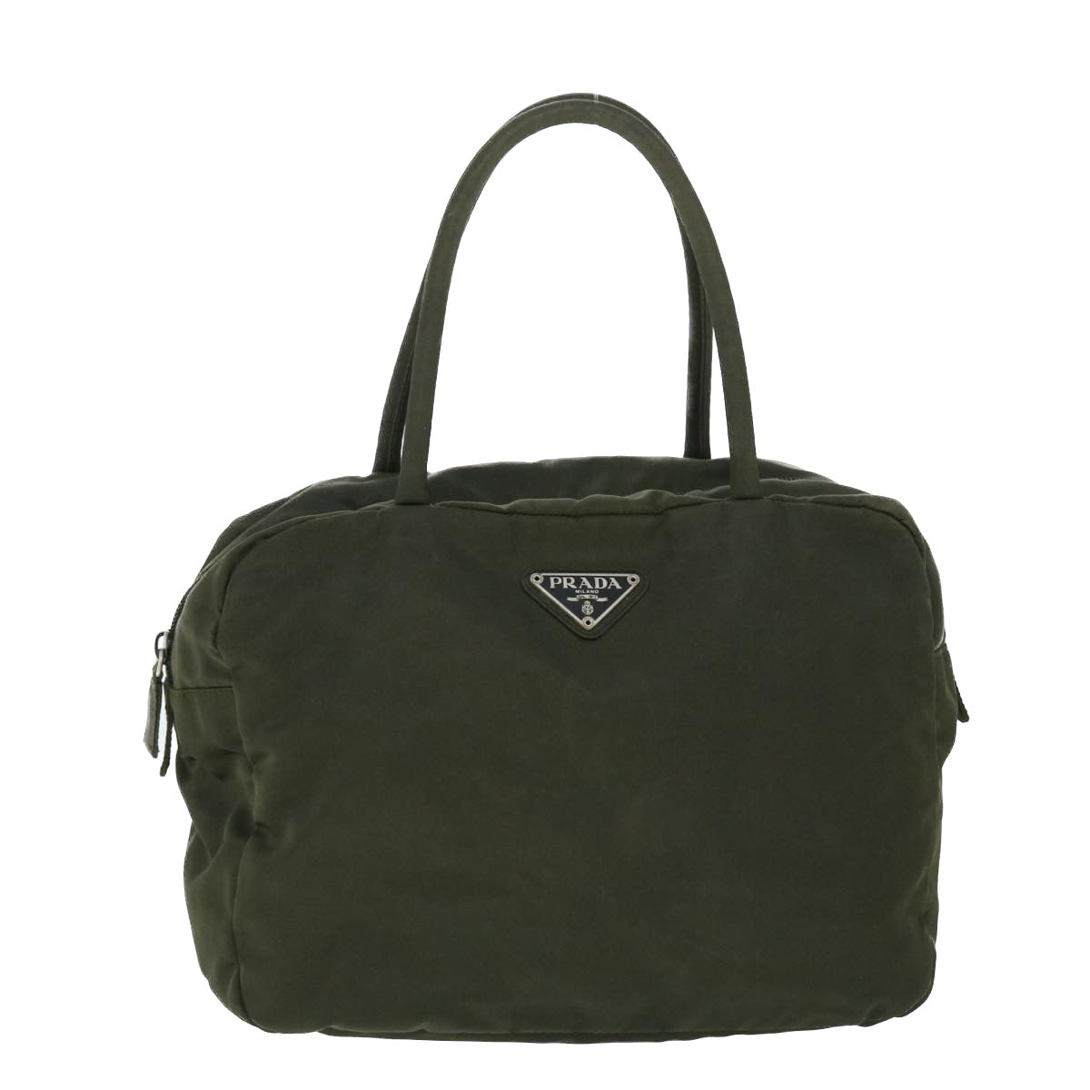 PRADA Hand Bag Nylon Khaki Auth