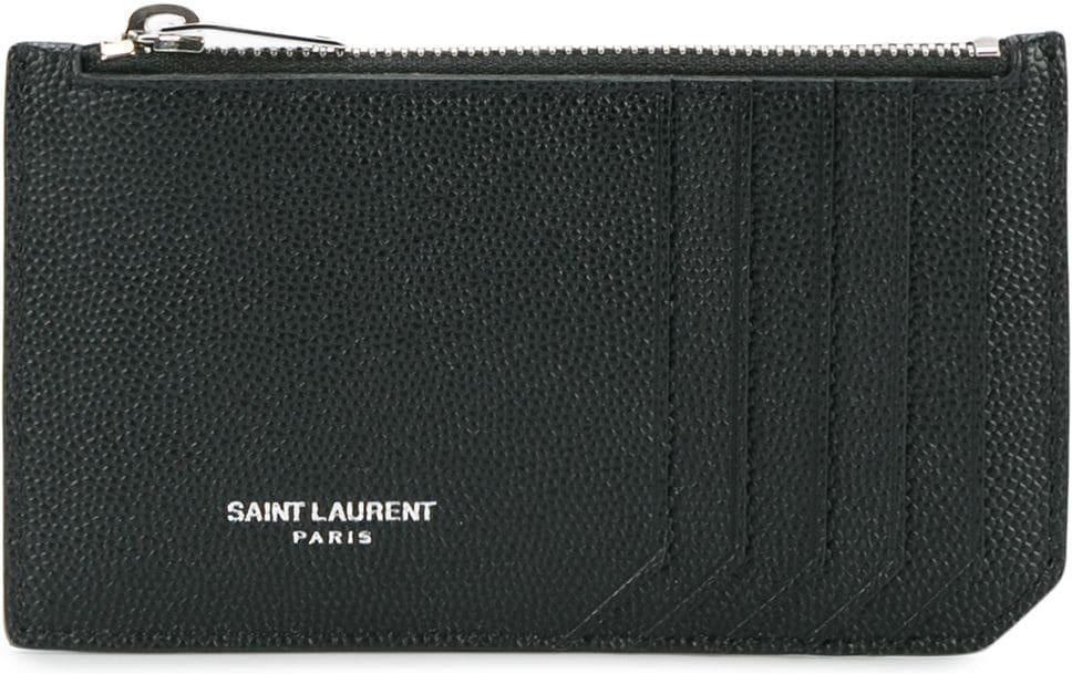Luxury Saint Laurent Trending 2026 Men's Leather Card Holder in Black | 609362BTY0N