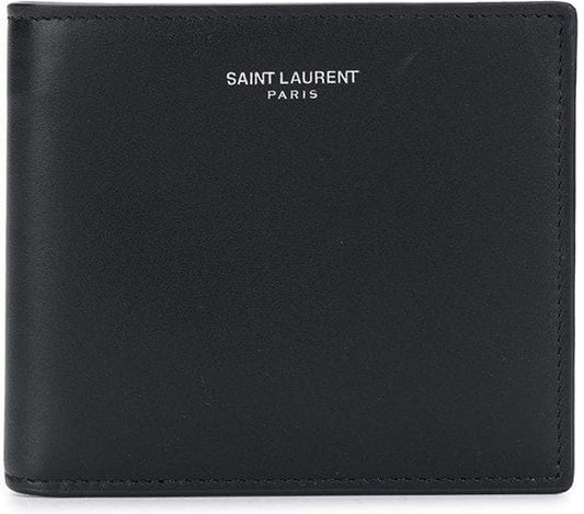 Luxury Saint Laurent Trending 2026 Men's Leather Bi-Fold Wallet in Black | 3963070U90N