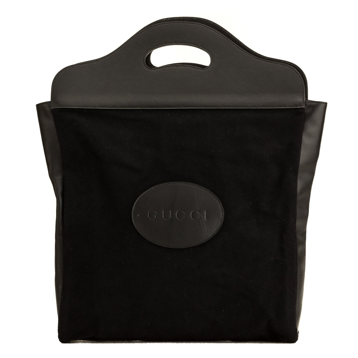 Gucci Black Leather Canvas Tote Style 5