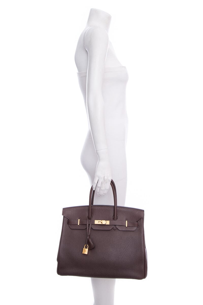 HermesChocolate 35 CM Birkin Handbag