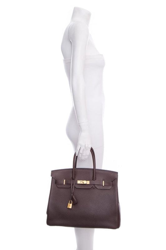 HermesChocolate 35 CM Birkin Handbag