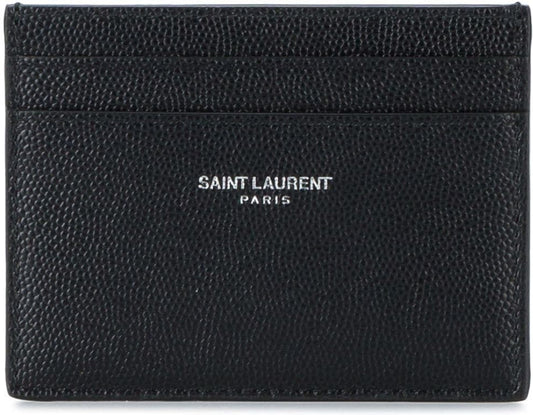 Luxury Saint Laurent Trending 2026 Men's Leather Cardholder in Black | 375946BTY0N