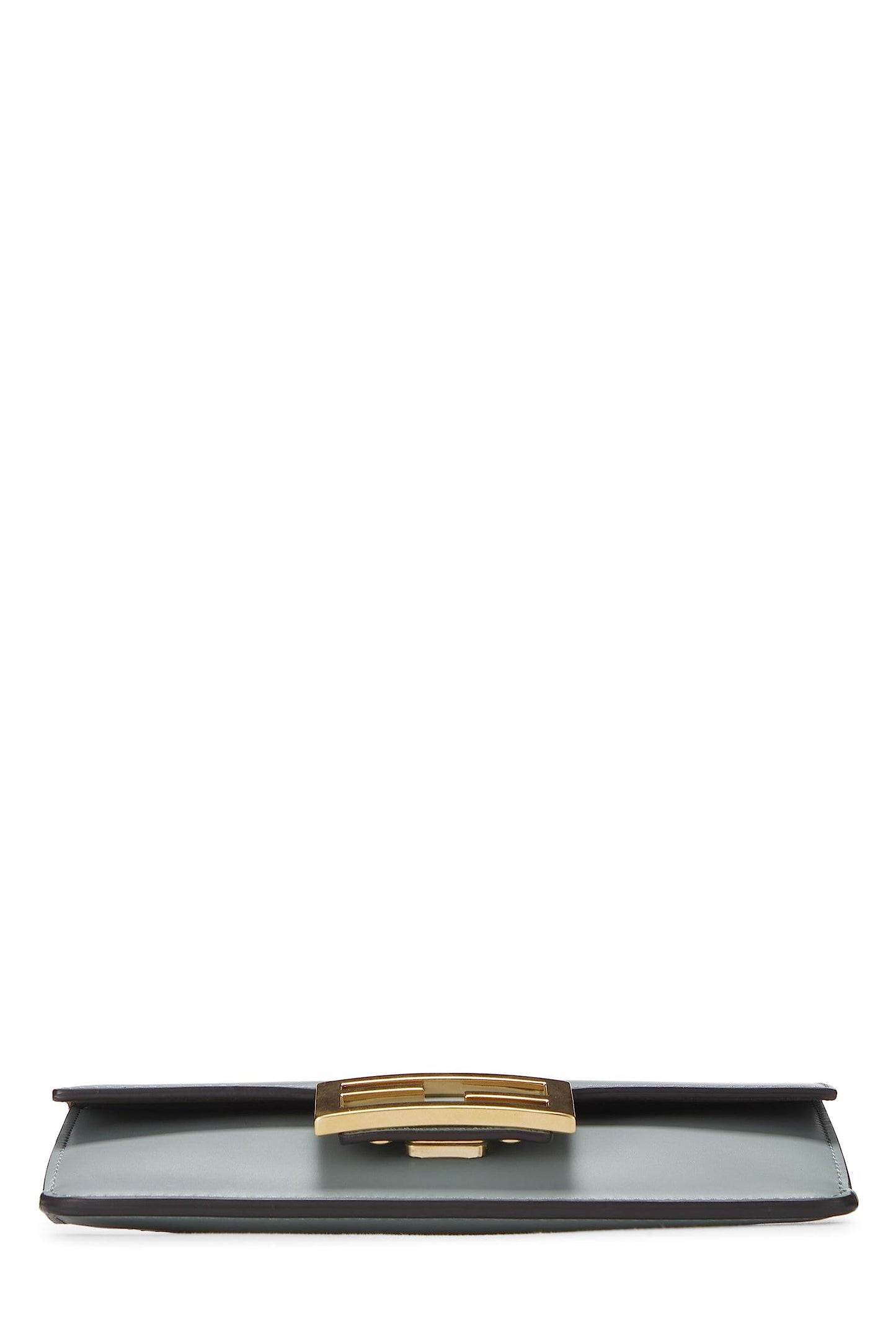Fendi, Green Leather Flat Baguette Bag Mini, Green