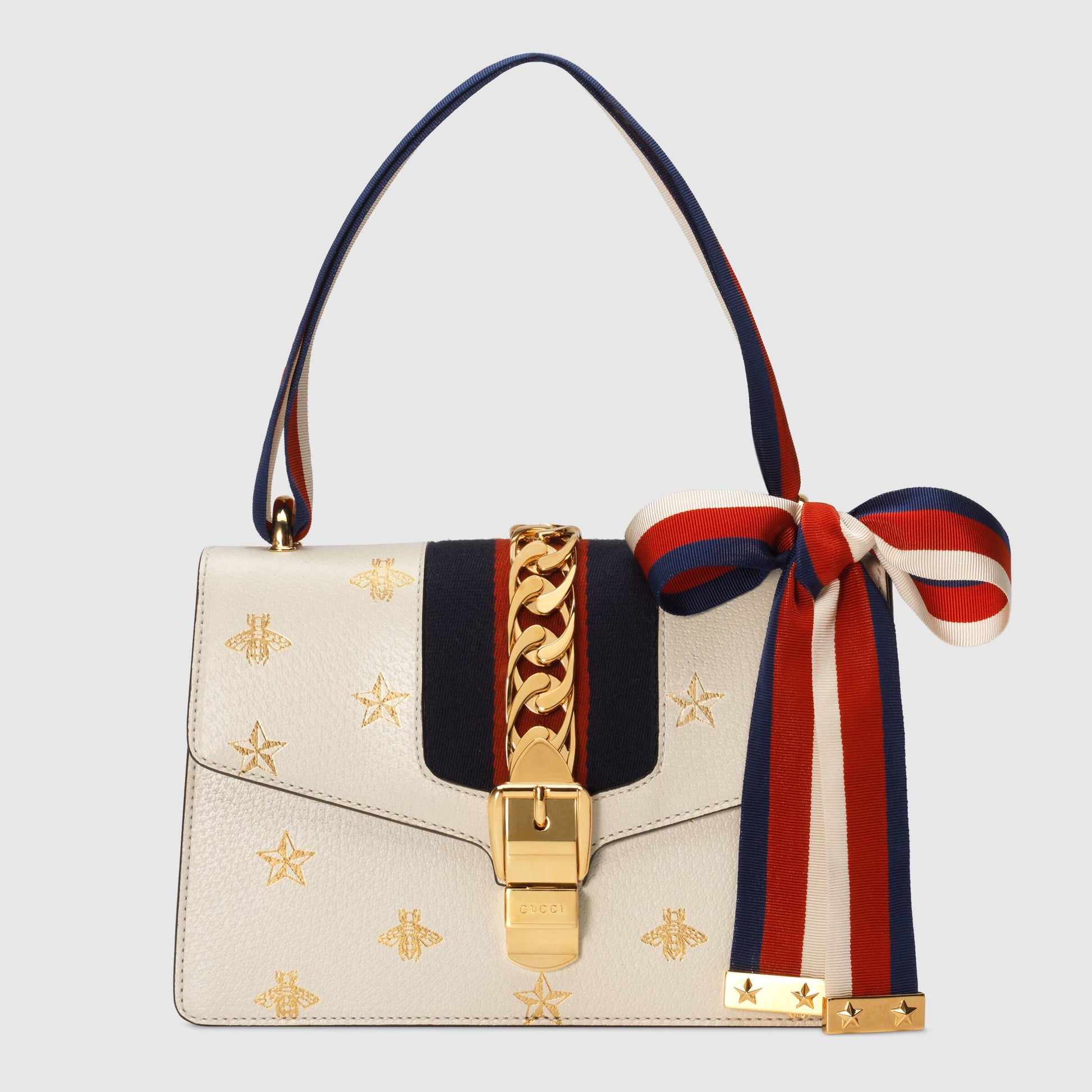 Gucci Monogram Nylon Chain Leather Crossbody