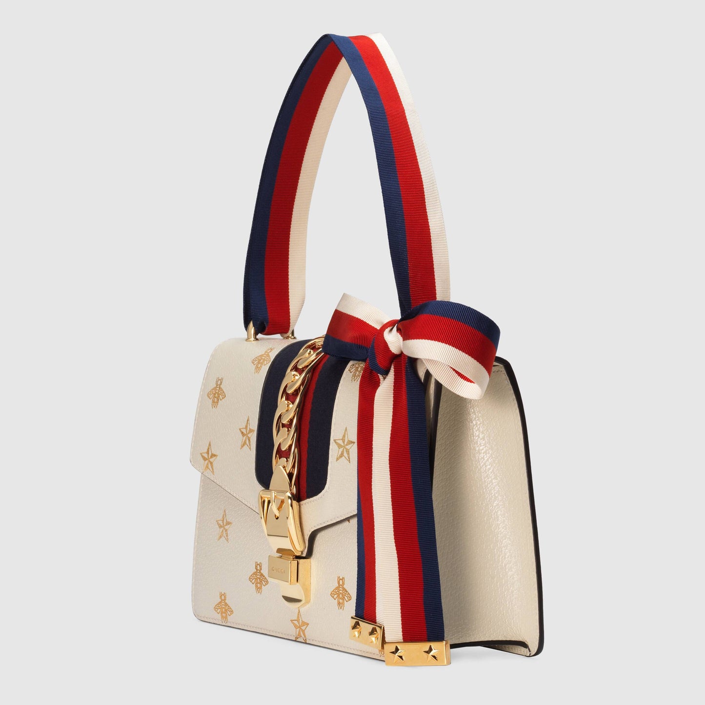 Gucci Monogram Nylon Chain Leather Crossbody