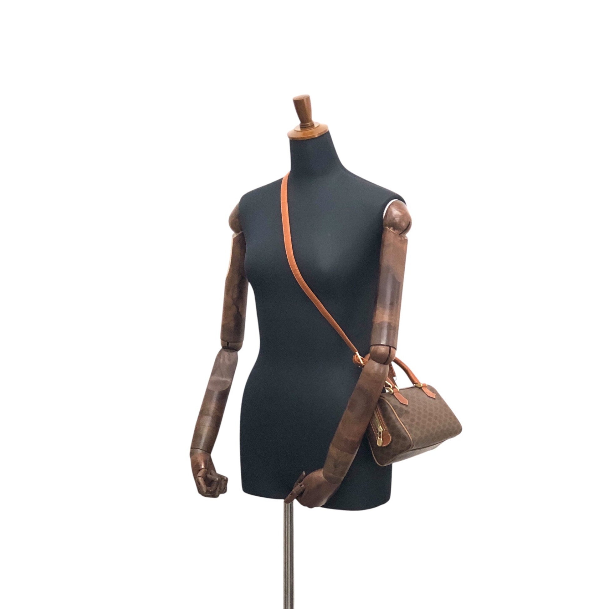 CELINE Macadam Two-way Handbag Shoulder bag Brown mncvkw