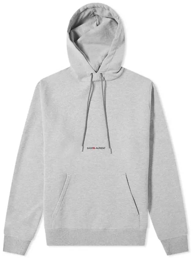 Luxury Saint Laurent Trending 2026 Men's Logo Print Fleece Hoodie Grey