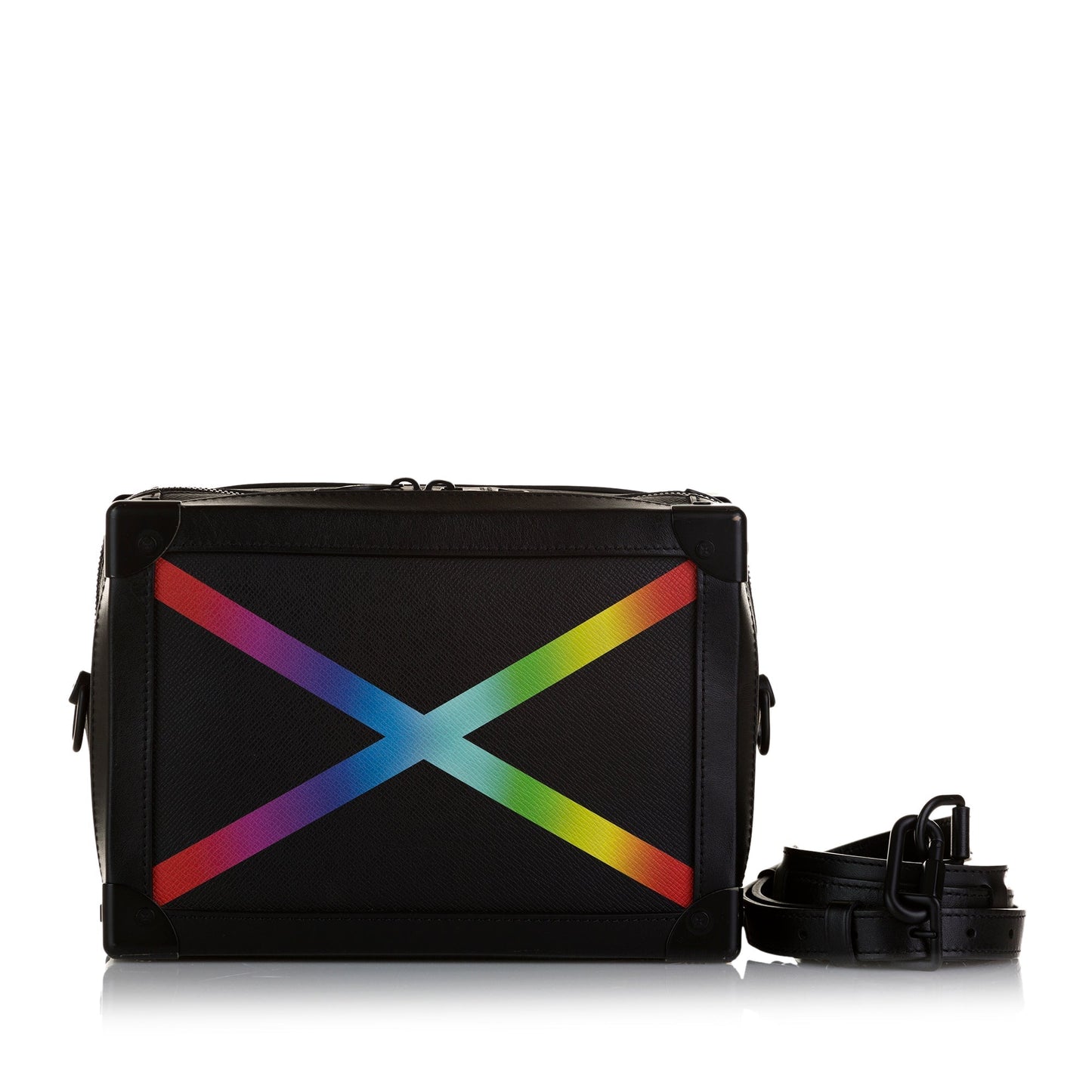 Louis Vuitton Soft Trunk Rainbow Printed Taïga Leather Handbag