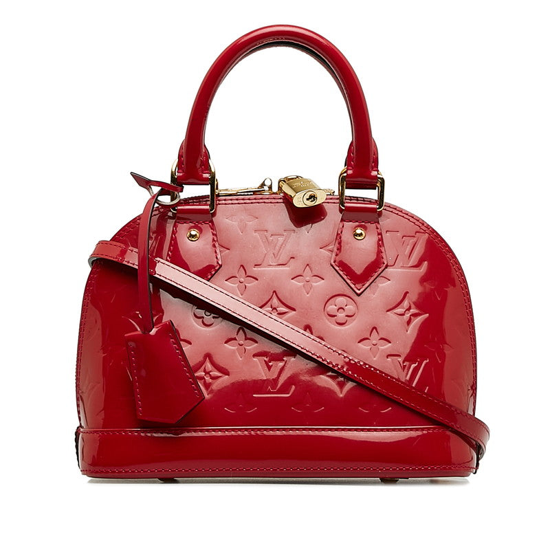Louis Vuitton Monogram Verney Alma BB Handbag Shoulder Bag 2WAY Rose Andy Red Patent Leather Louis Vuitton