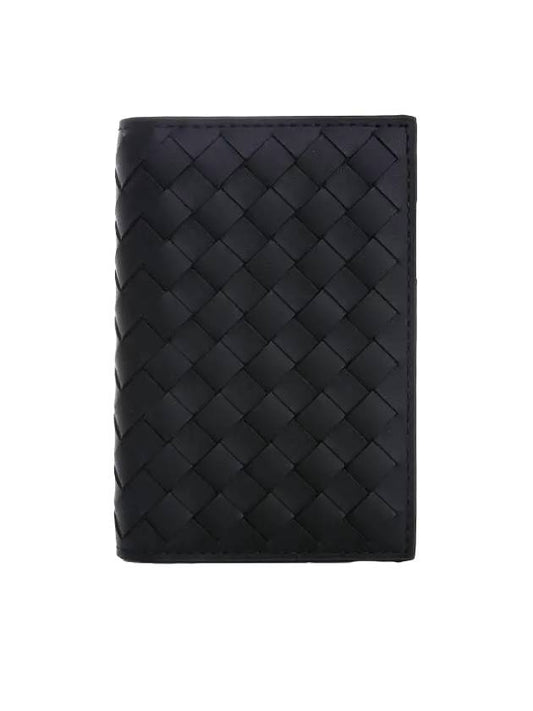 Luxury Bottega Veneta Intrecciato Card Wallet Black