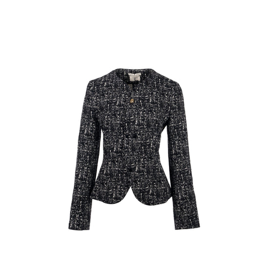 Bottega Veneta size 40 Jacquared Jacket wool / cotton back / white