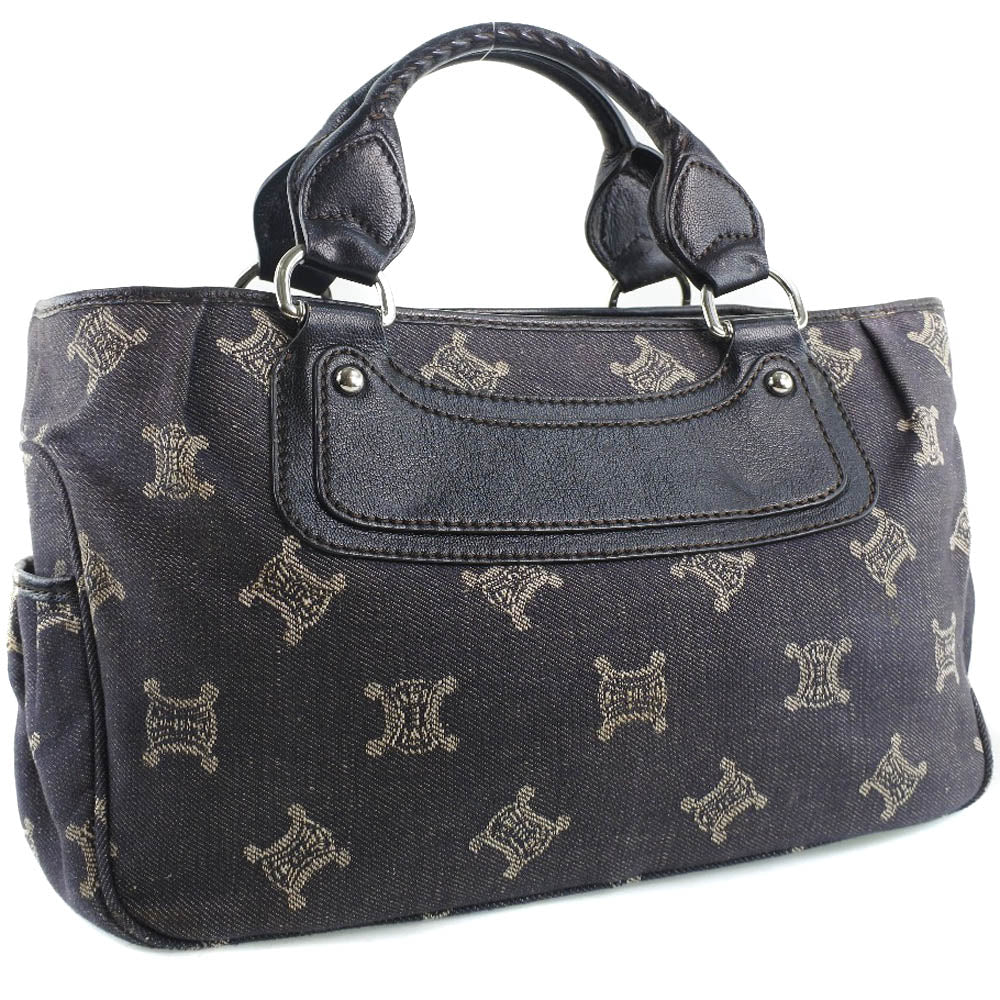 CELINE Handbag Denim, Leather black Macadam Boogie bag Women