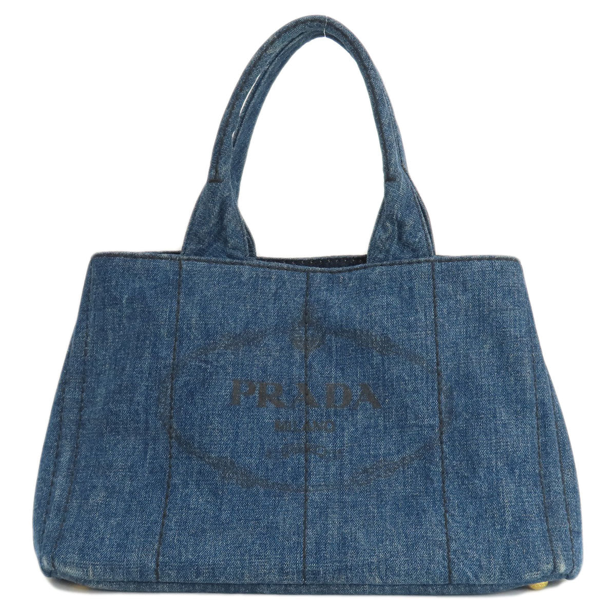 PRADA Tote Bag denim blue Canapa