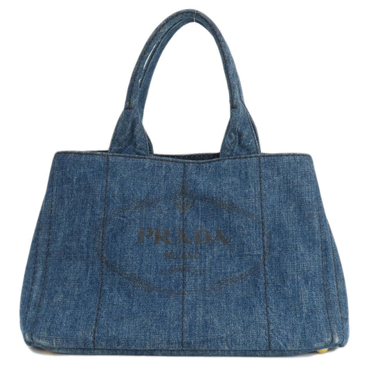 PRADA Tote Bag denim blue Canapa