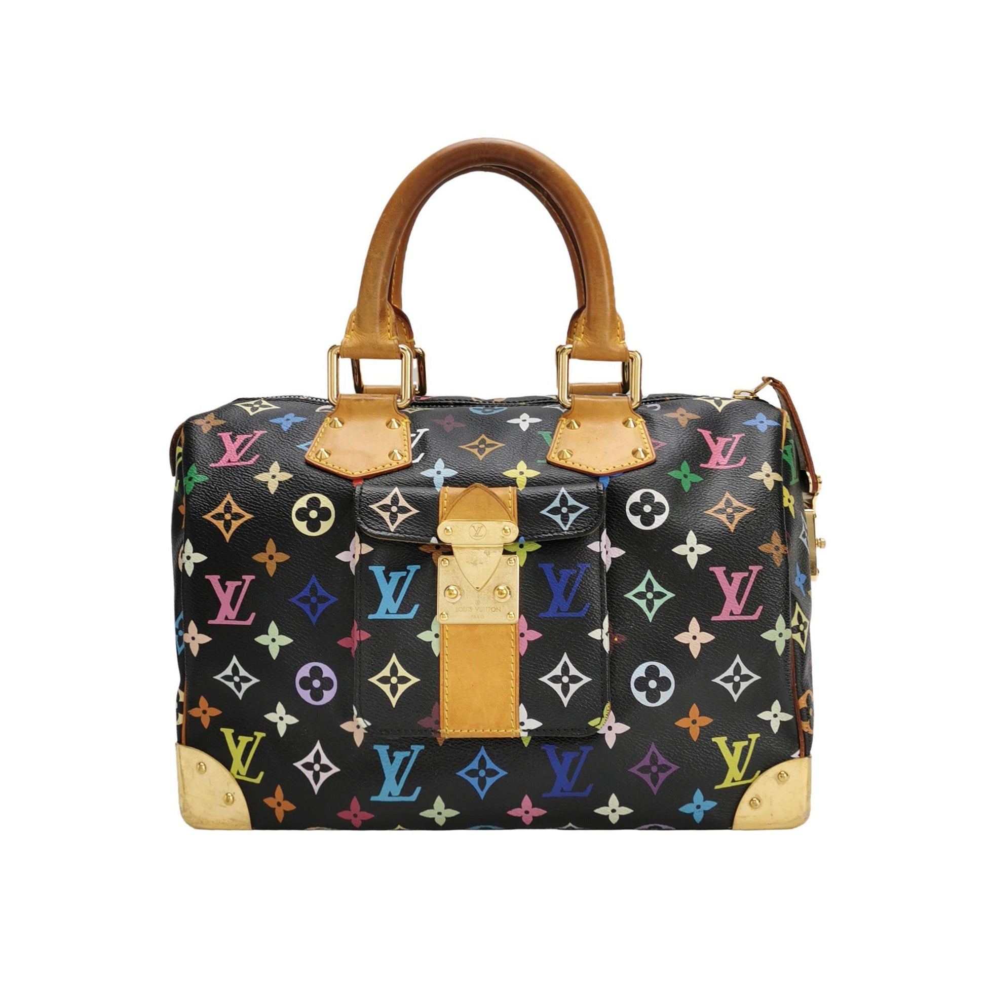 Louis Vuitton x Takashi Murakami Speedy 30 Lock Black Multicolor