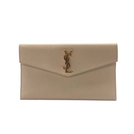 Saint Laurent Grain De Poudre Uptown Pouch Leather Clutch Bag