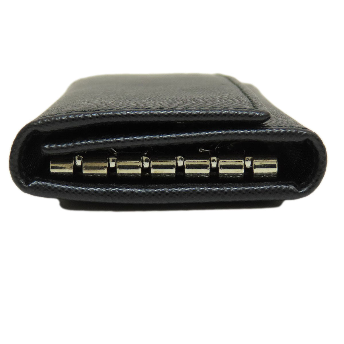 PRADA Key case Key holder 2M0223 leather black Logo engraving mens(Unisex)