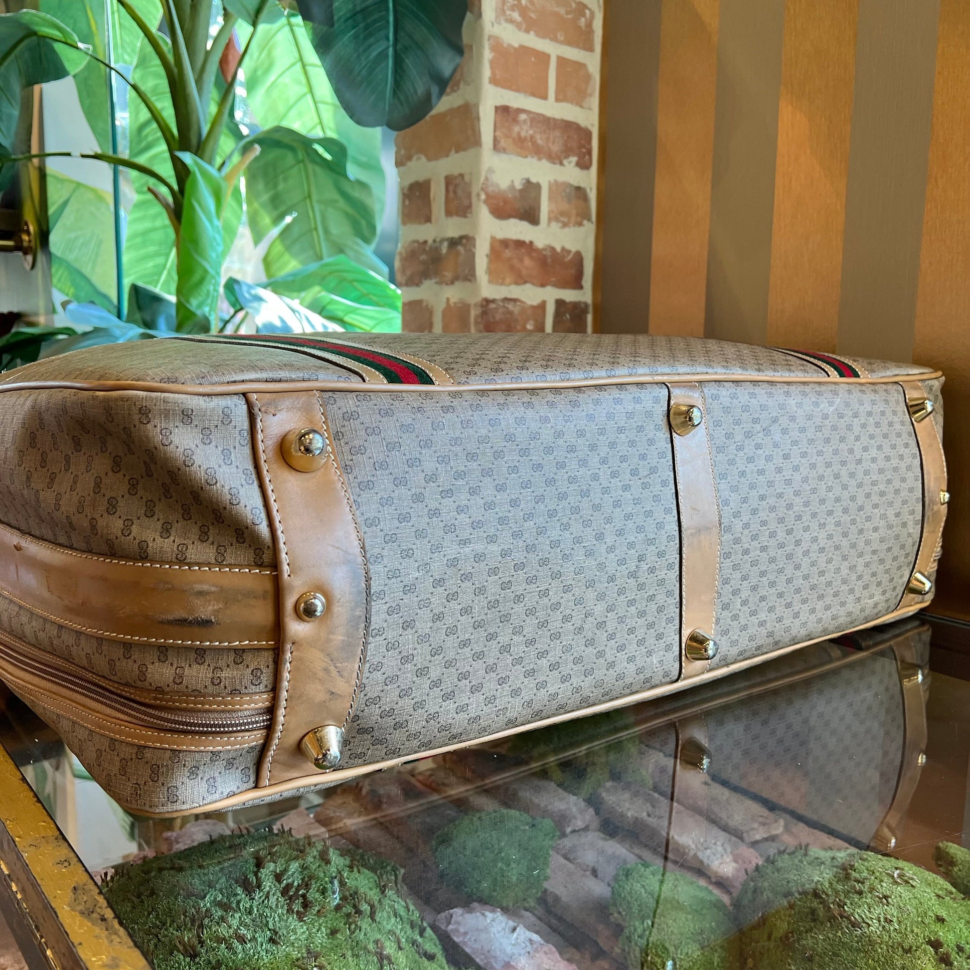 Gucci Leather Canvas Handbag