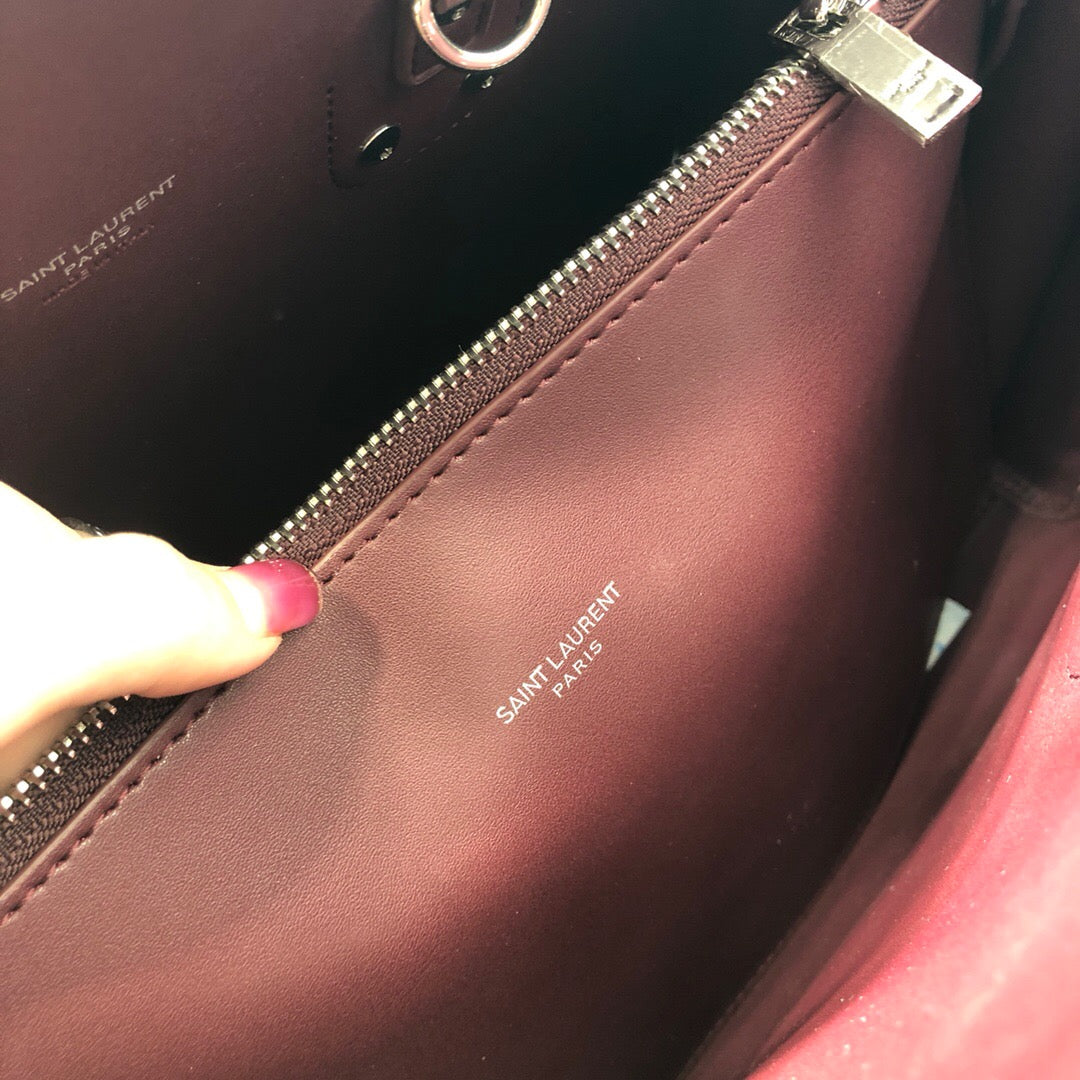 Yves Saint Laurent Sac De Jour Small Burgundy Luxury Handbag