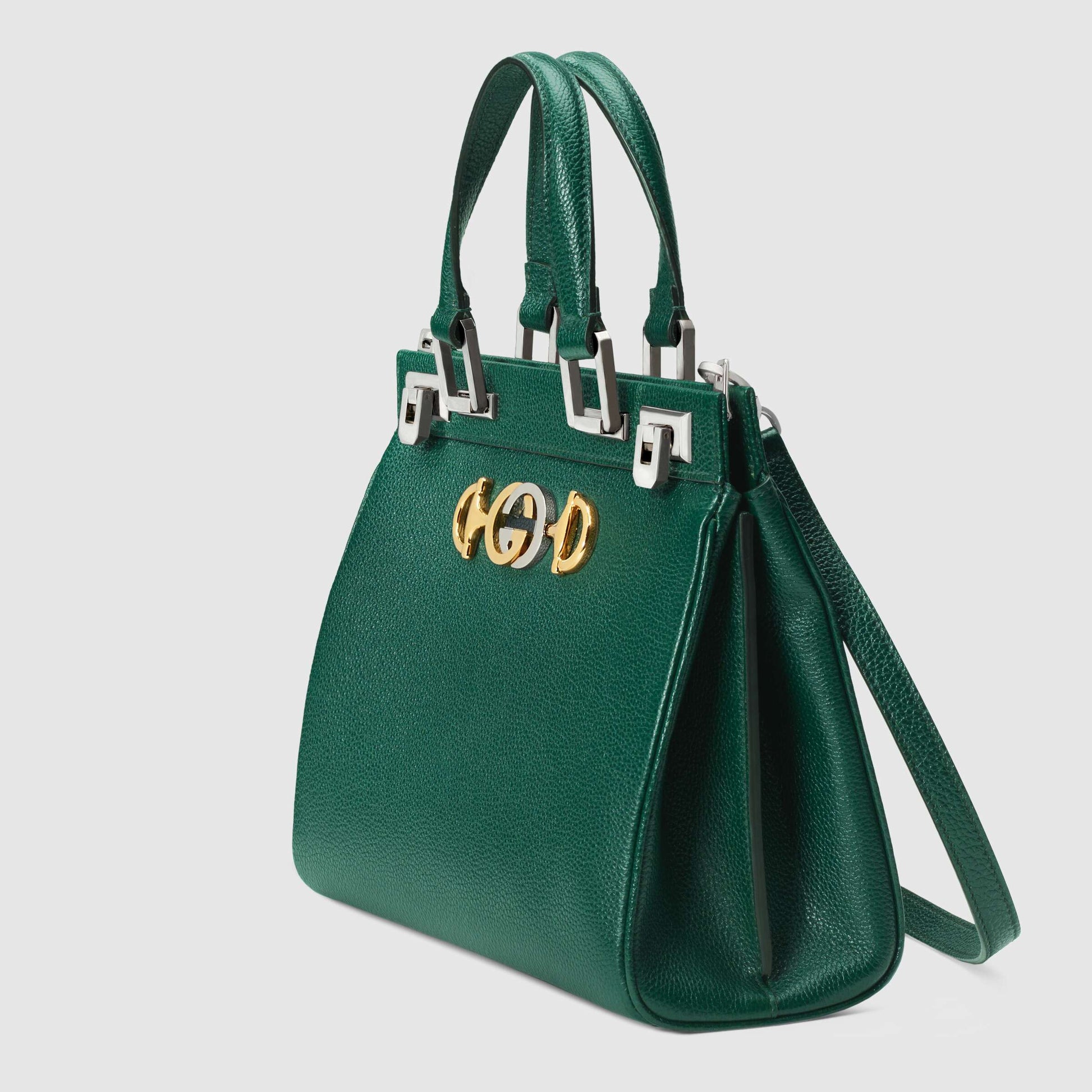 Gucci Monogram Leather Top Handle Crossbody