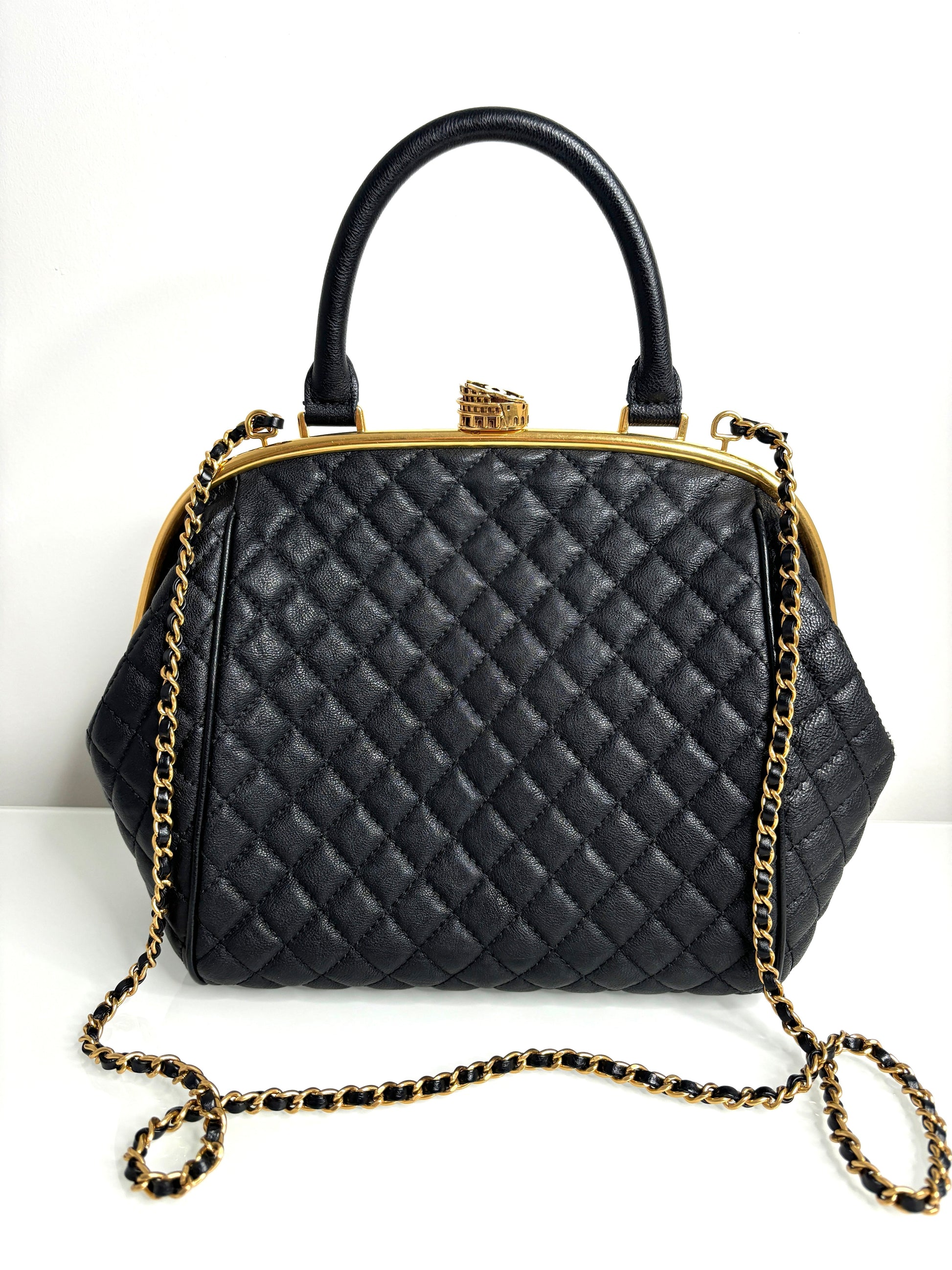 Chanel in Rome Colosseum Lock Bowling Shoulder Bag
