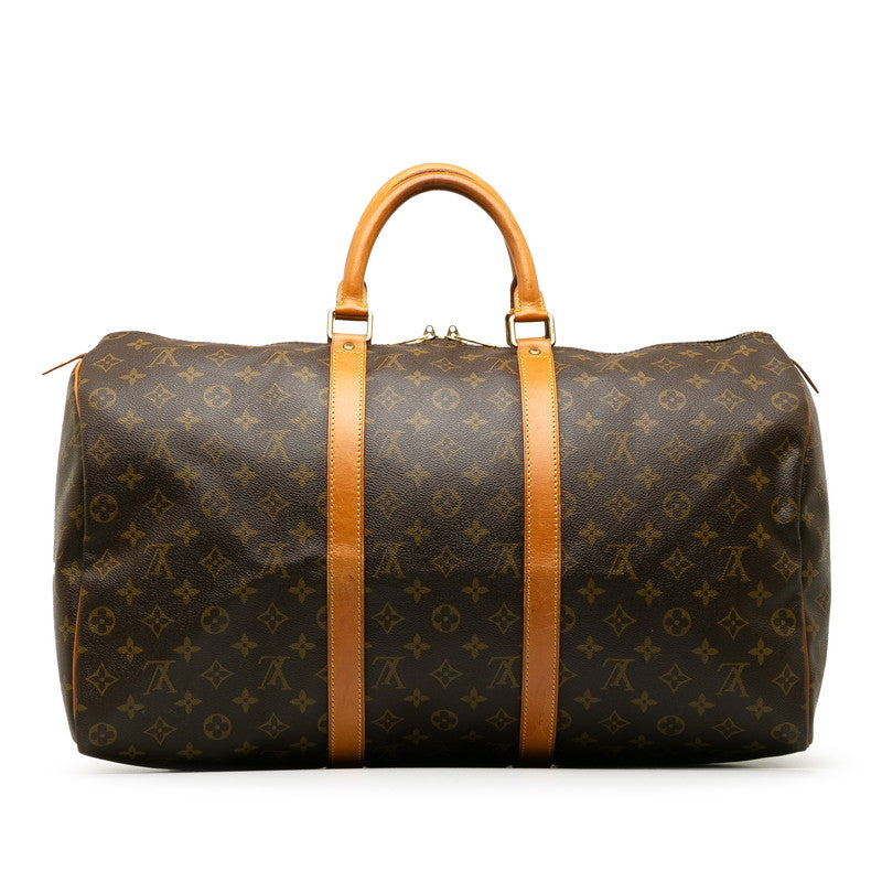 Louis Vuitton Monogram Keepall 50 Boston Bag Travel Bag Brown PVC Leather Louis Vuitton