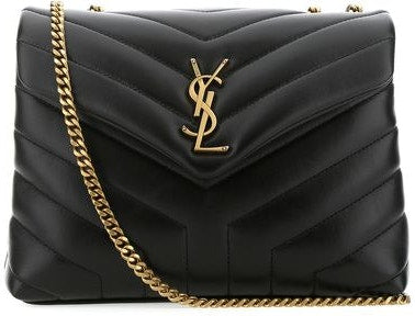 Luxury Saint Laurent Trending 2025 Women's Loulou Logo Plaque Sholuder Bag in Nero/Nero |