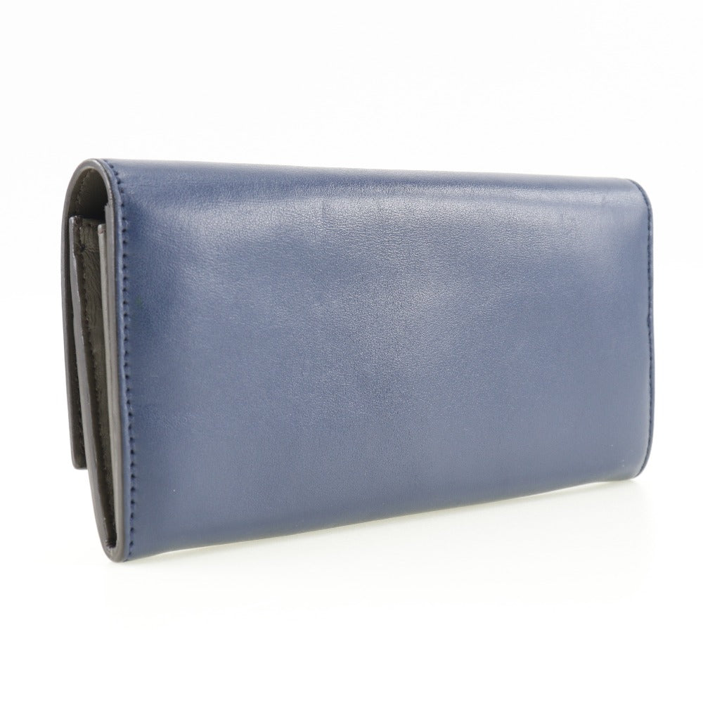 FENDI Long Wallet Purse 8M0377 Calfskin Navy Peekaboo Women