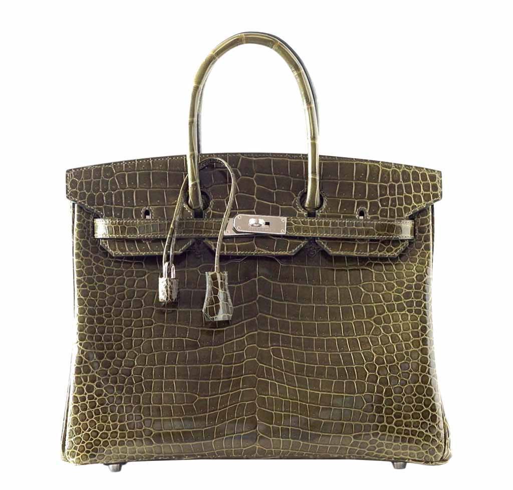 HermesBirkin 35 Vert Veronese Crocodile Bag