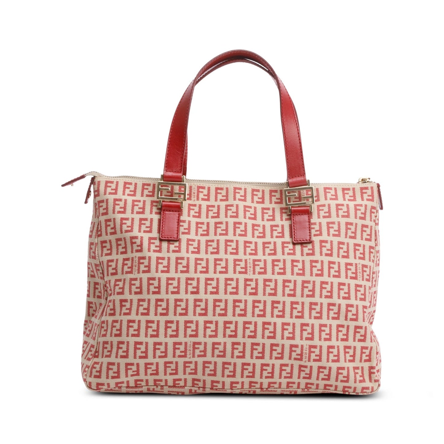 Fendi Red Zucchino FF Canvas   Tote