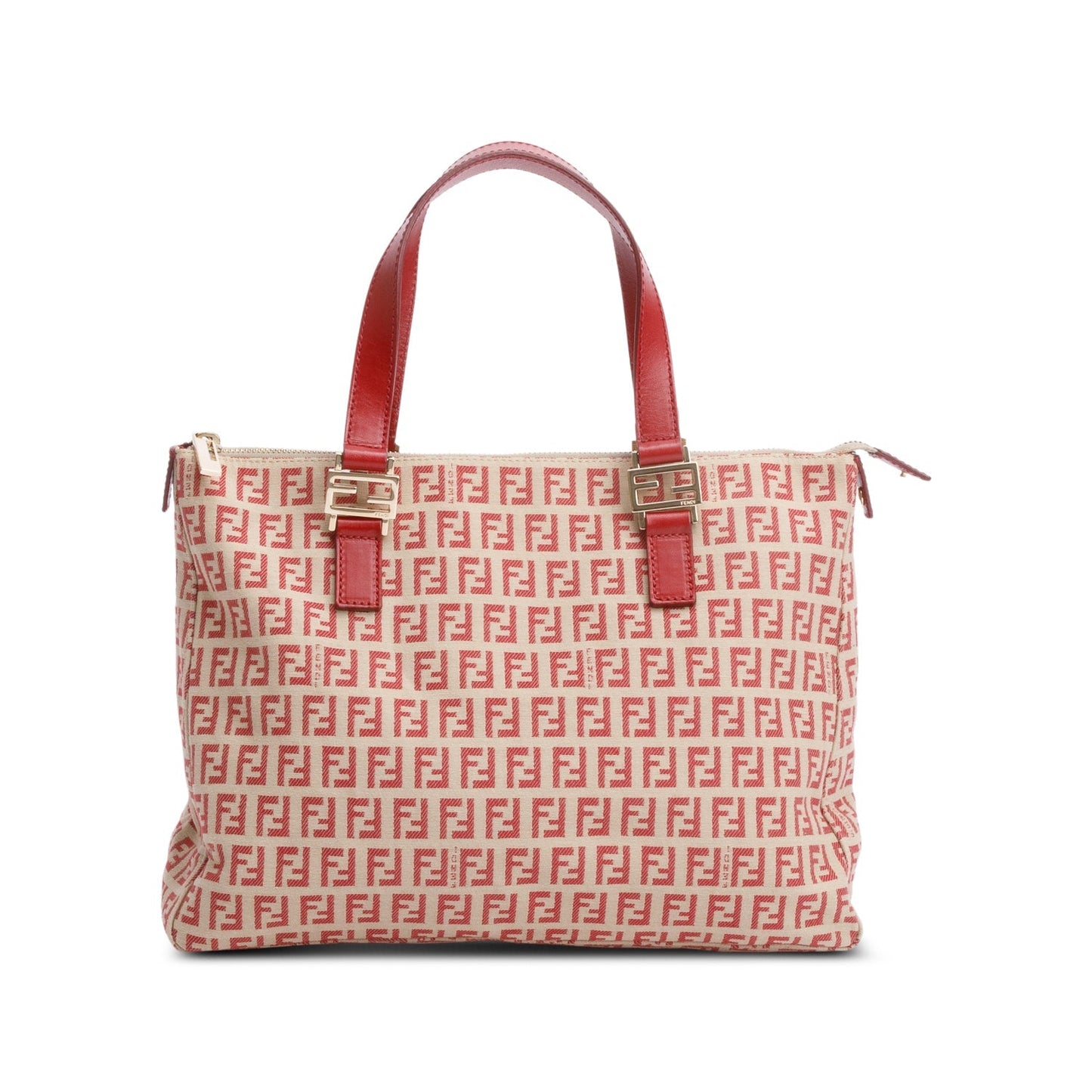 Fendi Red Zucchino FF Canvas   Tote