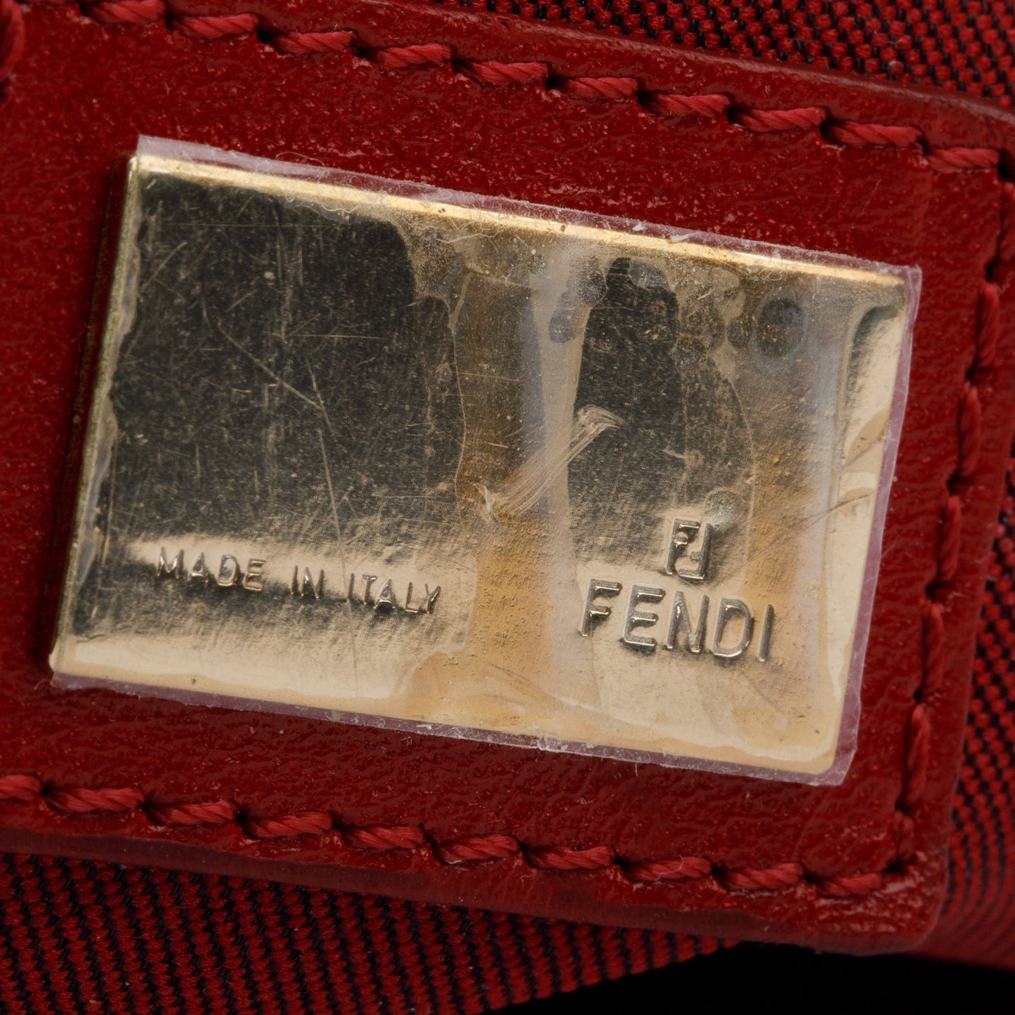 Fendi Red Zucchino FF Canvas   Tote