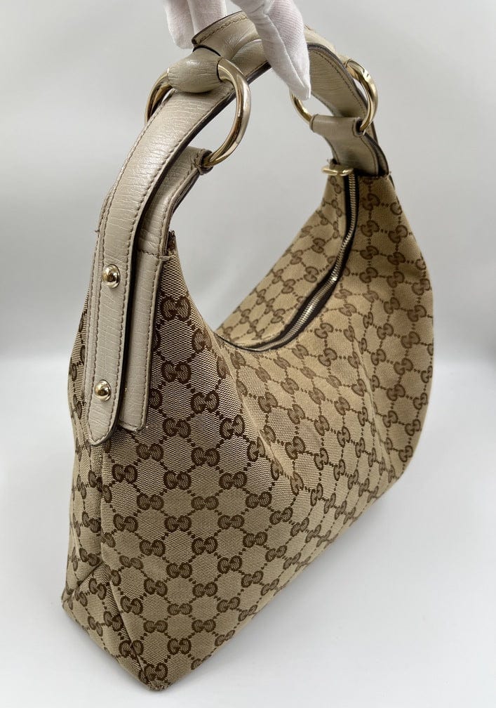 Gucci Leather Canvas Shoulder Bag