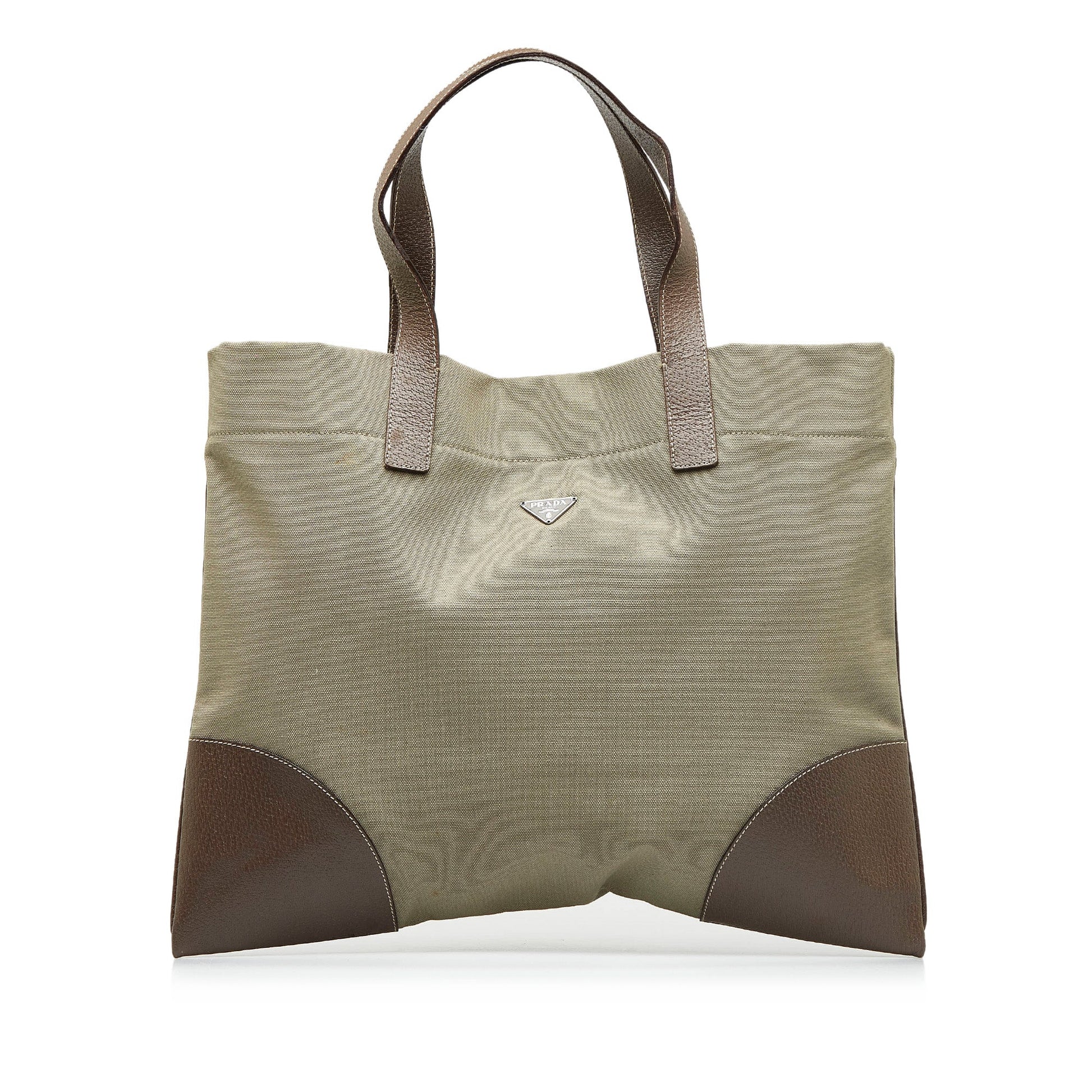 Brown Prada Canvas Tote Bag