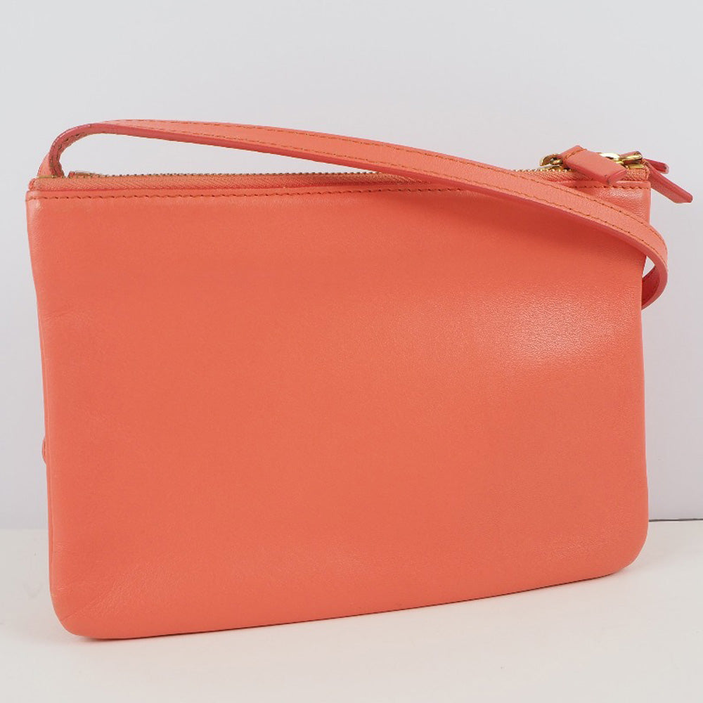 CELINE Shoulder Bag lambskin Coral pink Trios Mall Women